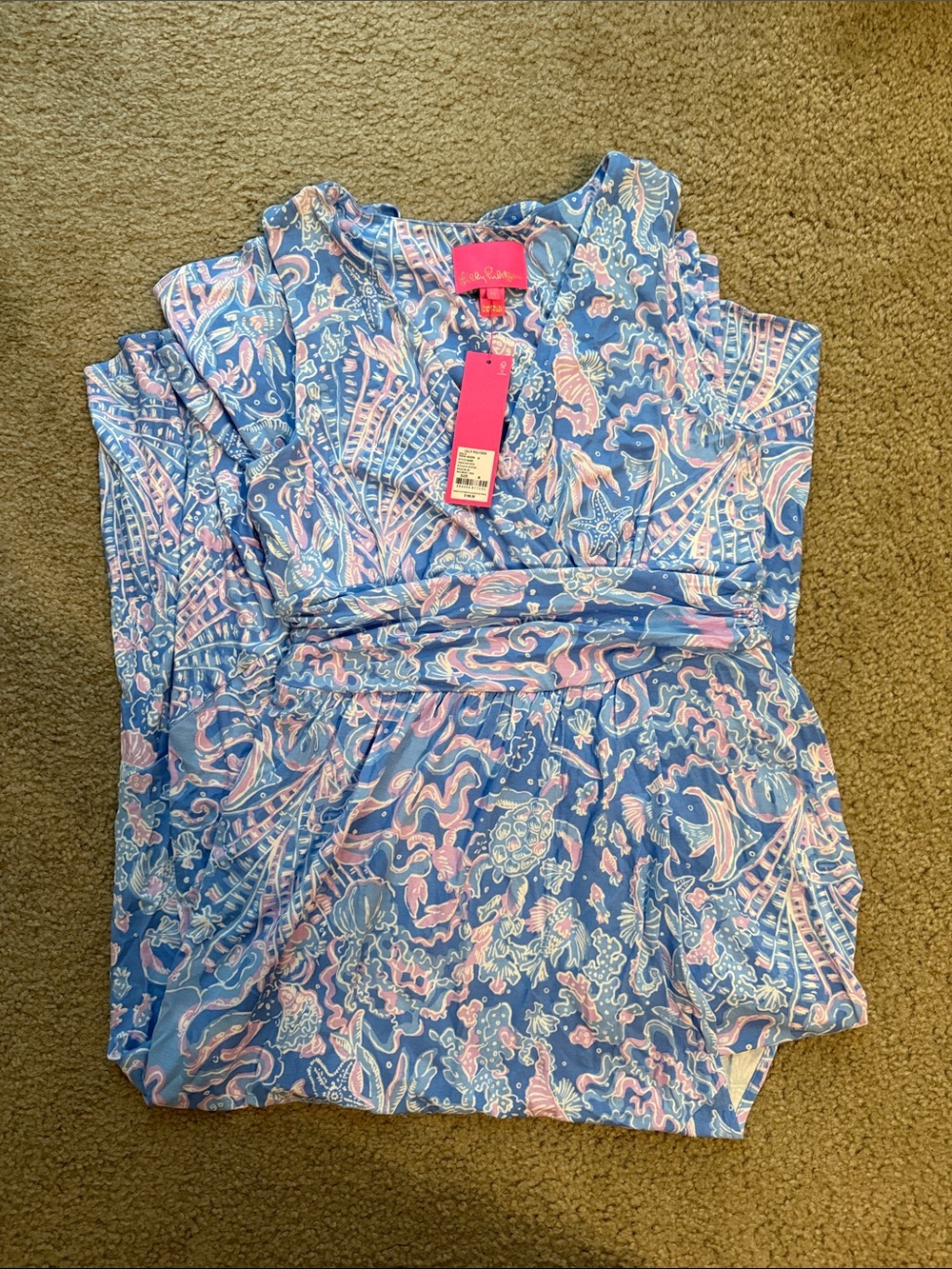 Lilly Pulitzer Blue and Pink Paisley Print Dress